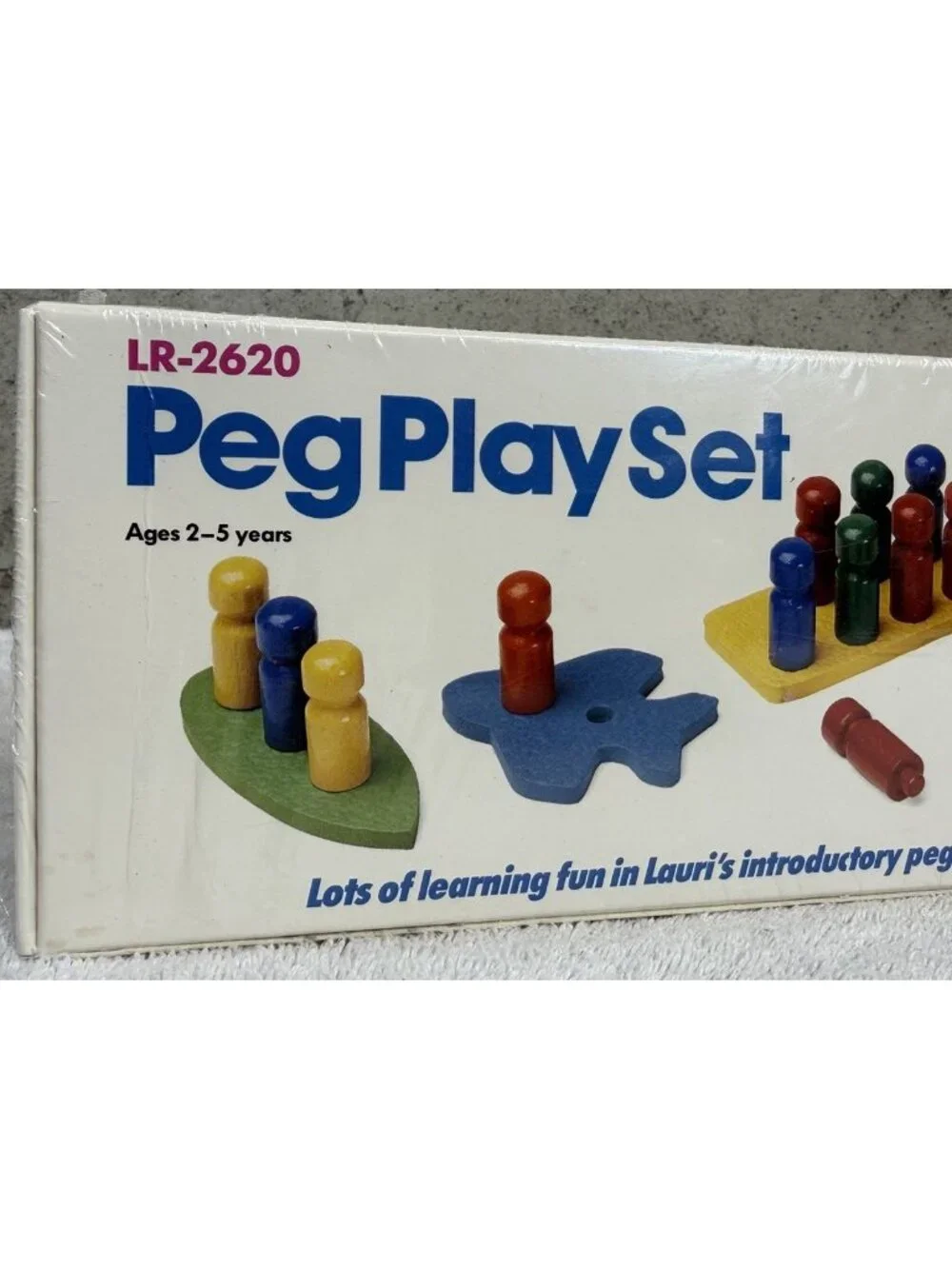 Vintage 1990 Lauri Peg Play Set Educational Toddler Wooden Brain Game Sealed